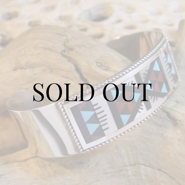 画像3: ズニ族：フラットインレイ カフブレスレット (3)