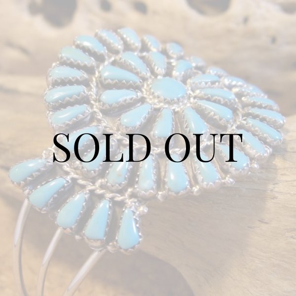 画像5: ズニ族：ターコイズ クラスター カフブレスレット (5)