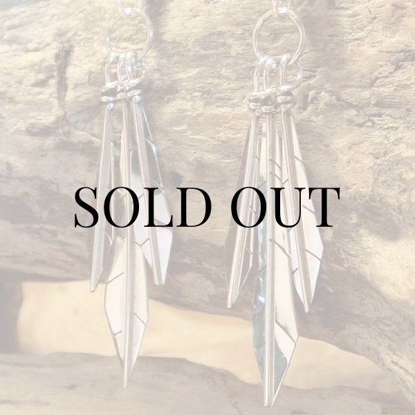 画像3: ナバホ族：シルバーフェザー ピアス (3)