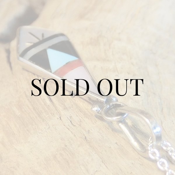 画像4: ズニ族:ロゼンジ型 マルチインレイ ペンダント (4)