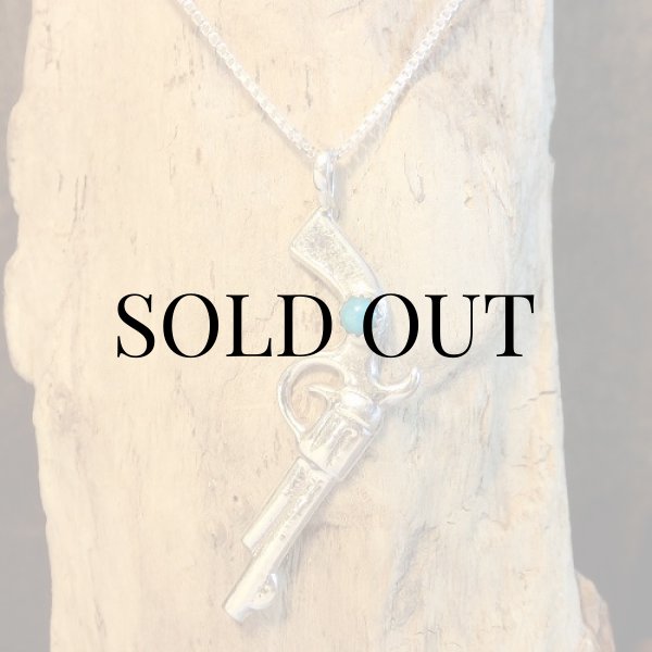 画像3: ナバホ族：ターコイズ付き ガンスタイル ペンダント (3)