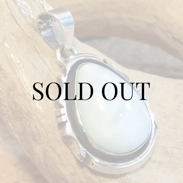 画像2: ナバホ族：ラリマー ティアドロップ ペンダント (2)