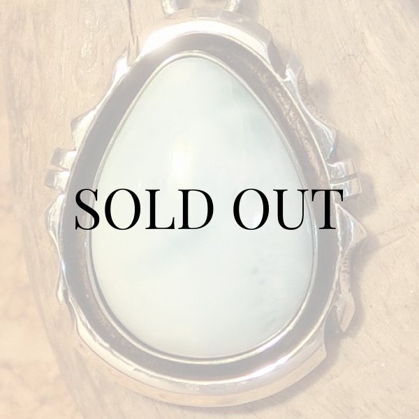 画像5: ナバホ族：ラリマー ティアドロップ ペンダント (5)