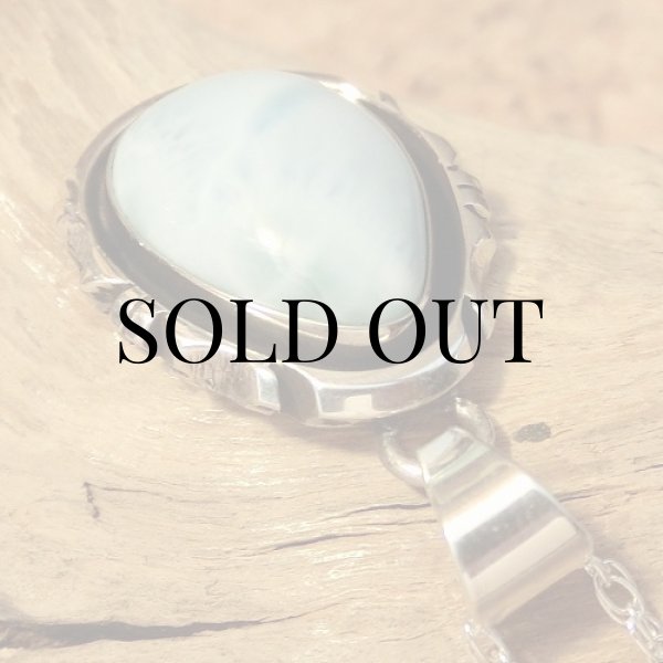 画像4: ナバホ族：ラリマー ティアドロップ ペンダント (4)