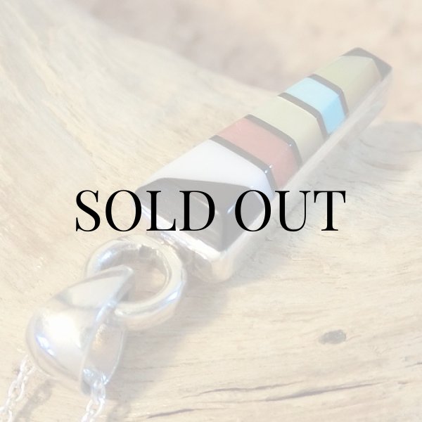 画像4: ズニ族：マルチストーン インレイ ペンダント (4)