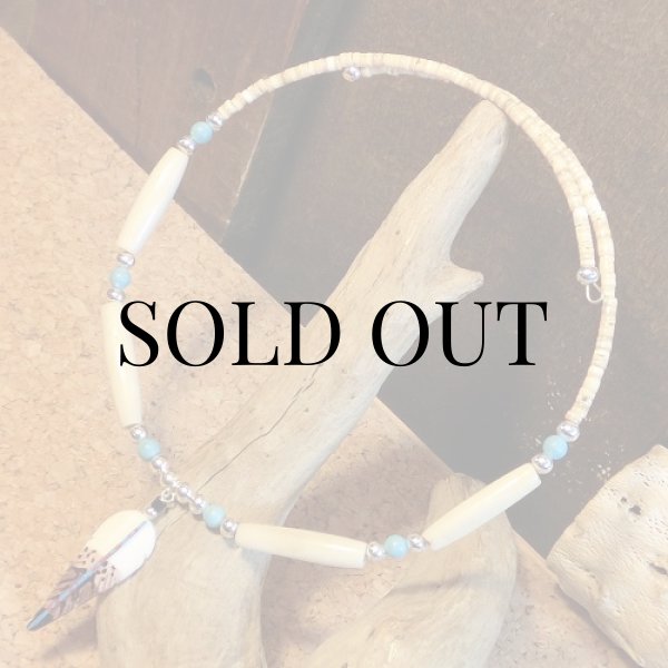 画像3: ナバホ族：ボーンフェザー チョーカー (3)