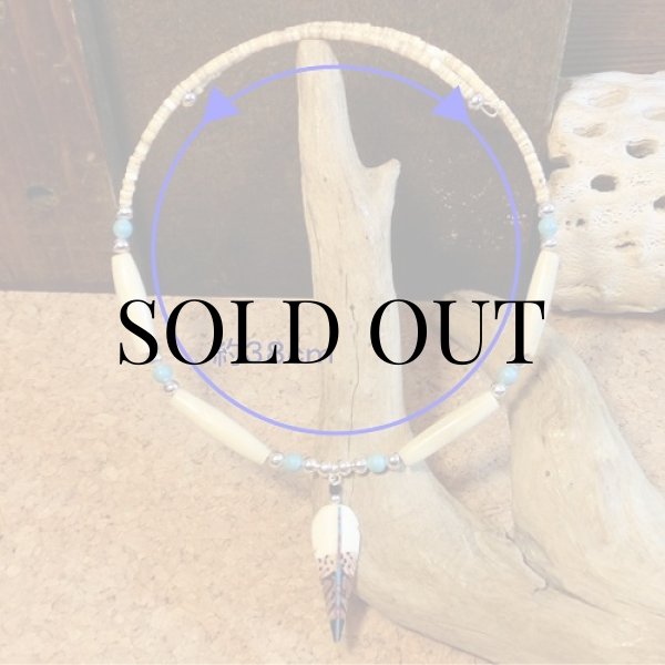 画像4: ナバホ族：ボーンフェザー チョーカー (4)