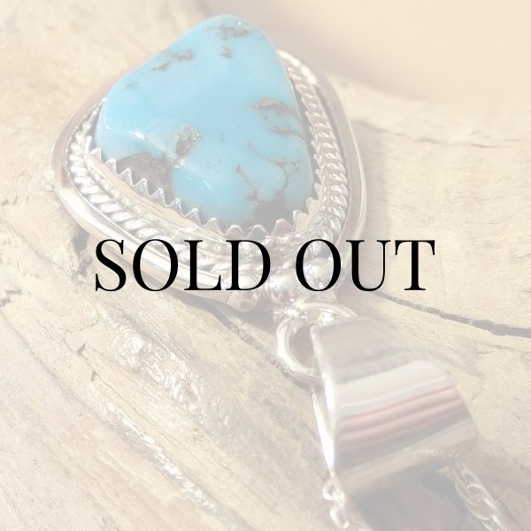 画像4: ナバホ族：キングマン ターコイズ ペンダント (4)