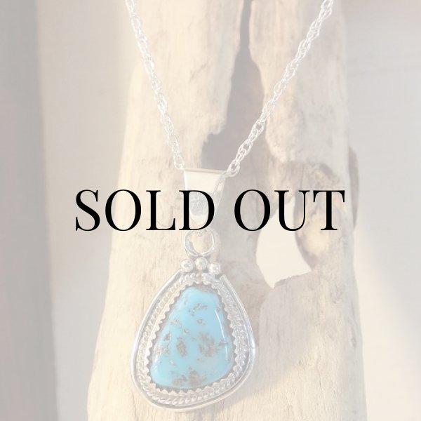 画像3: ナバホ族：キングマン ターコイズ ペンダント (3)