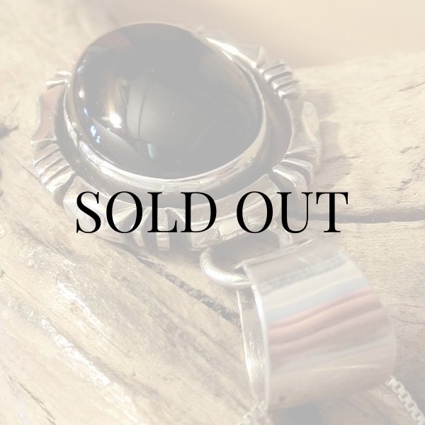 画像4: ナバホ族：オニキス オーバル ペンダント (4)