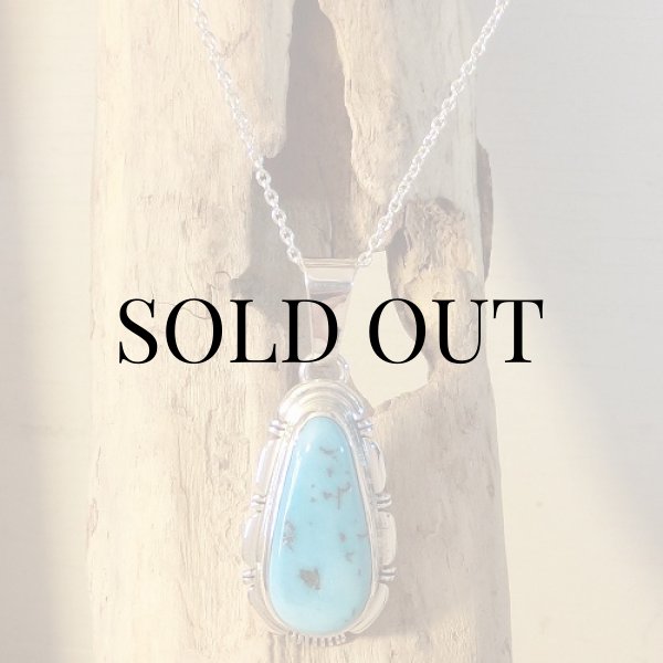 画像3: ナバホ族：キングマン ターコイズ ペンダント (3)