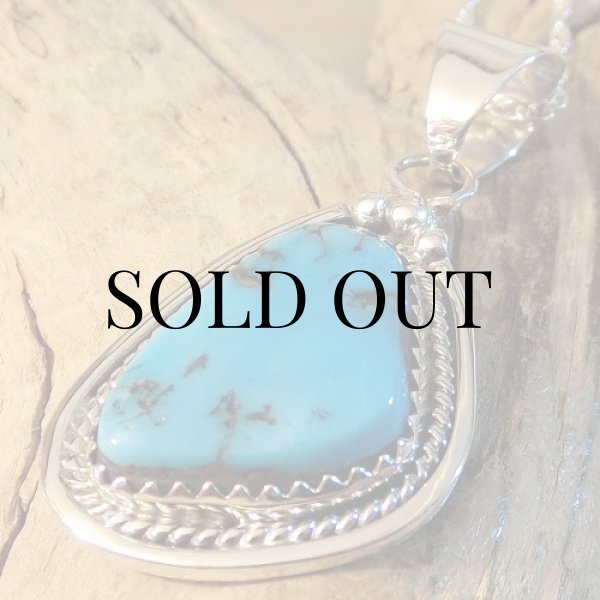 画像5: ナバホ族：キングマン ターコイズ ペンダント (5)