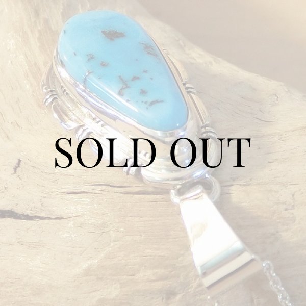 画像4: ナバホ族：キングマン ターコイズ ペンダント (4)