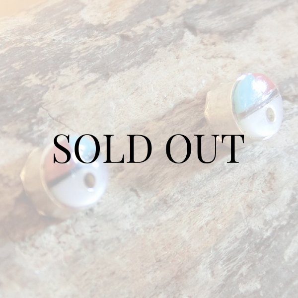 画像2: ズニ族：サンフェイス インレイ ピアス (2)