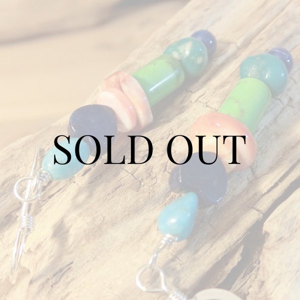 画像4: ナバホ族：マルチストーン ピアス (4)