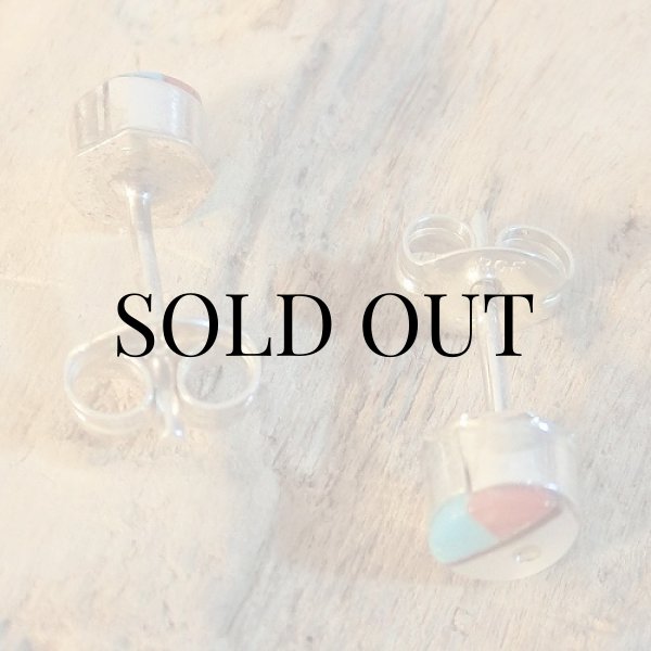 画像4: ズニ族：サンフェイス インレイ ピアス (4)