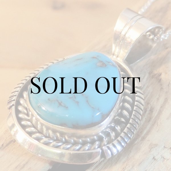 画像5: ナバホ族：キングマン ターコイズ ペンダント (5)