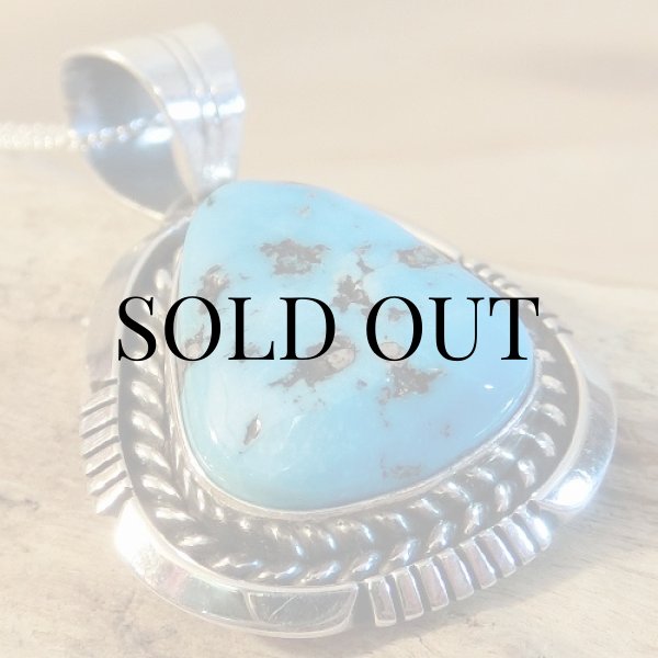 画像5: ナバホ族：キングマン ターコイズ ペンダント (5)