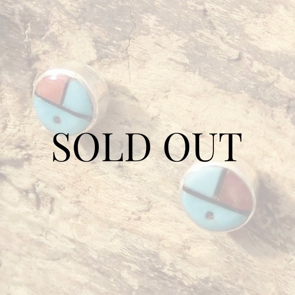 画像3: ズニ族：サンフェイス インレイ ピアス (3)