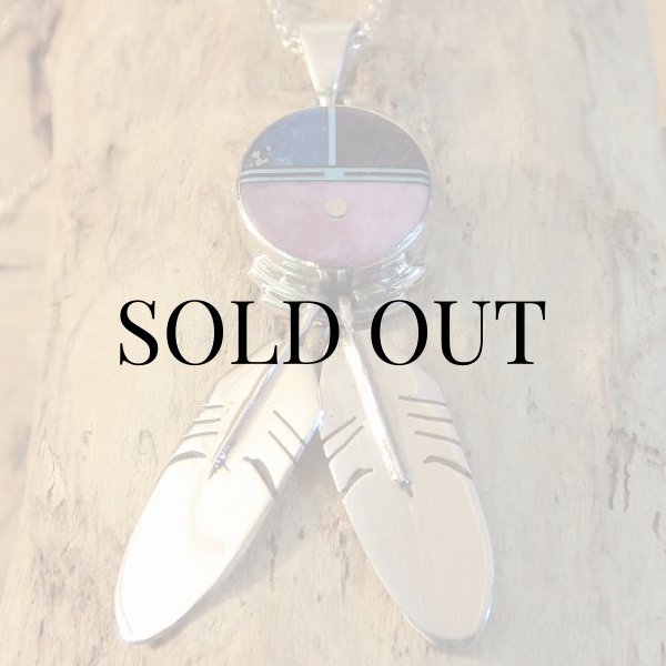 画像5: ズニ族：サンフェイス インレイ ペンダント (5)