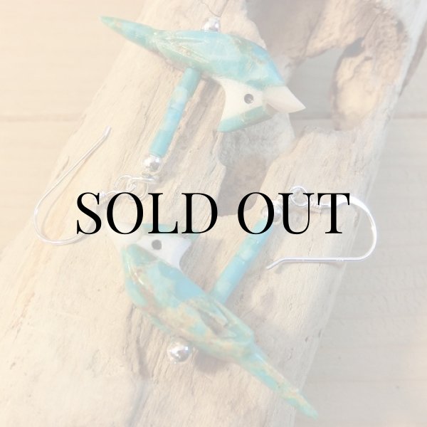 画像4: ズニ族：バード フェティッシュ ピアス (4)