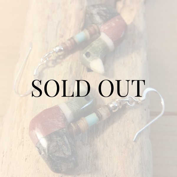 画像4: ズニ族：バード フェティッシュ ピアス (4)