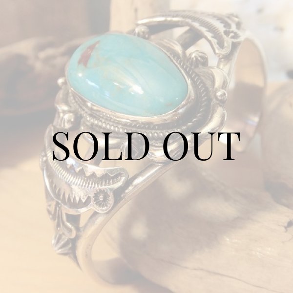 画像4: ナバホ族：パイロットマウンテン ターコイズ カフブレスレット (4)