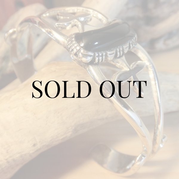 画像5: ナバホ族：オニキス カフブレスレット (5)