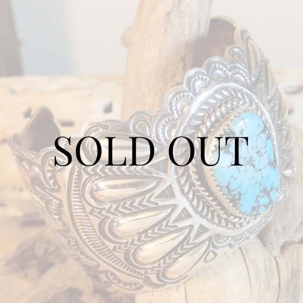 画像3: ナバホ族：キングマン ターコイズ カフブレスレット (3)