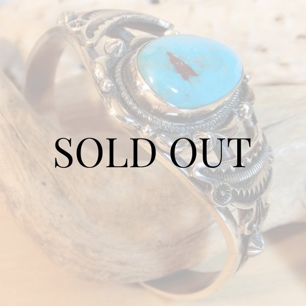 画像5: ナバホ族：パイロットマウンテン ターコイズ カフブレスレット (5)