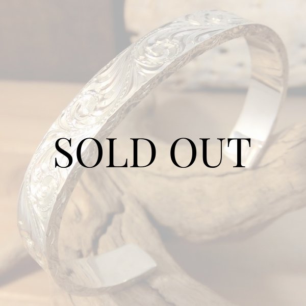 画像4: D.E.Oscar：シルバーエングレーブド カフブレスレット (4)