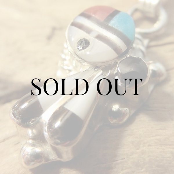 画像4: ズニ族：サンフェイス インレイ ペンダント (4)