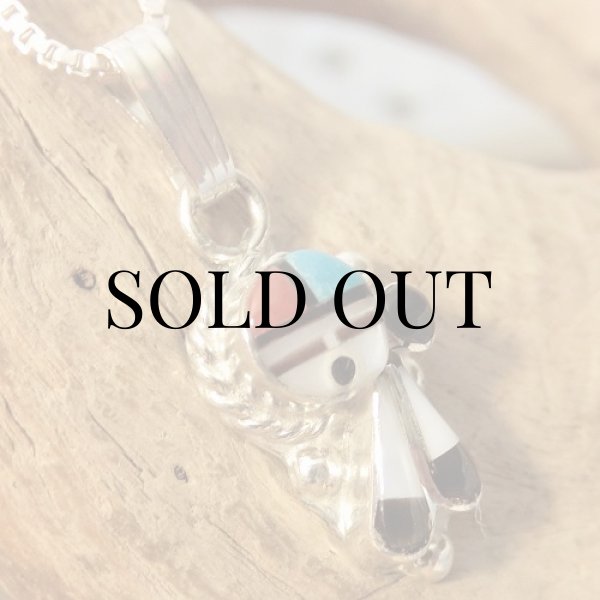 画像3: ズニ族：サンフェイス インレイ ペンダント (3)