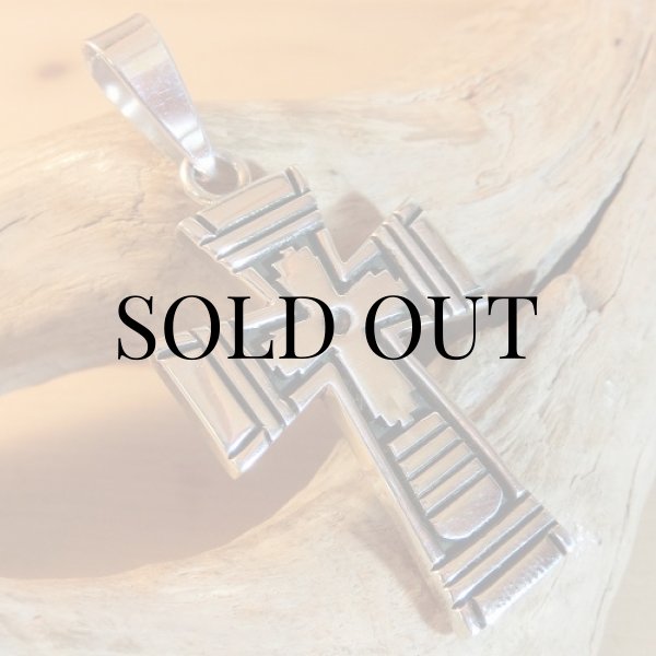 画像3: ナバホ族：Steven.J.Begay クロス ペンダント トップ (3)