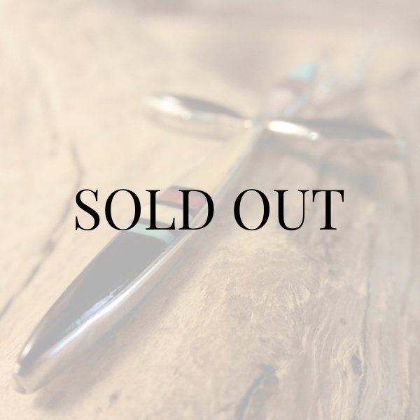 画像4: ズニ族：クロスデザイン マルチインレイ ペンダント (4)