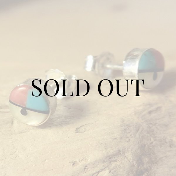 画像4: ズニ族：サンフェイス インレイ ピアス (4)