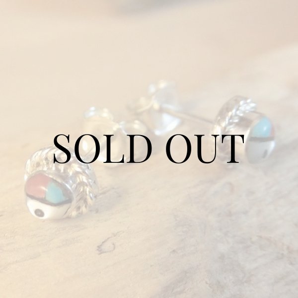 画像4: ズニ族：サンフェイス インレイ ピアス (4)