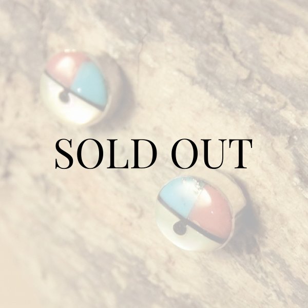 画像3: ズニ族：サンフェイス インレイ ピアス (3)