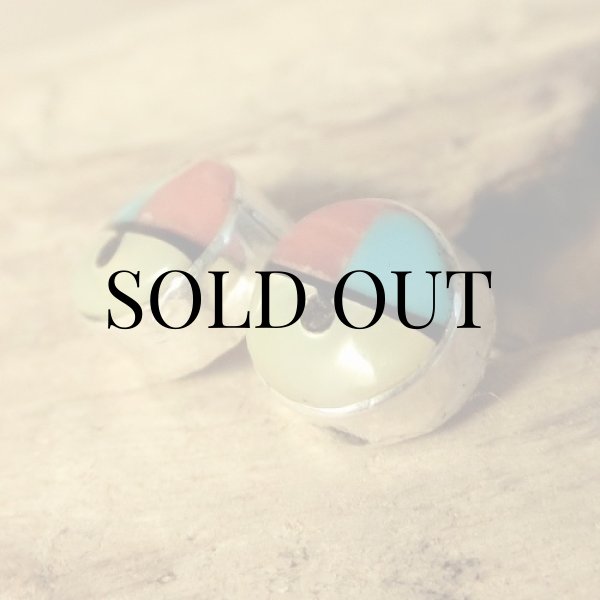 画像5: ズニ族：サンフェイス インレイ ピアス (5)