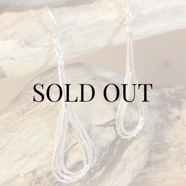 画像2: ナバホ族:リキッドシルバー ピアス (2)