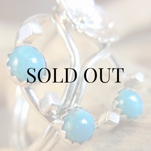 画像5: ナバホ族：ターコイズ付き フリーサイズリング (5)