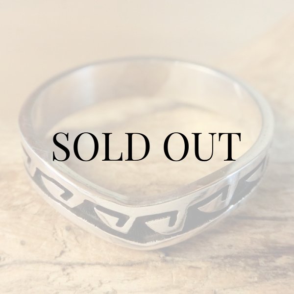 画像2: ホピ族：ウォーターウエイブ デザイン リング (2)