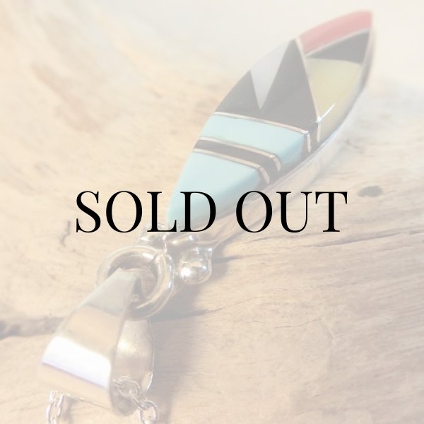 画像5: ズニ族：キャットアイ型 マルチインレイ ペンダント (5)