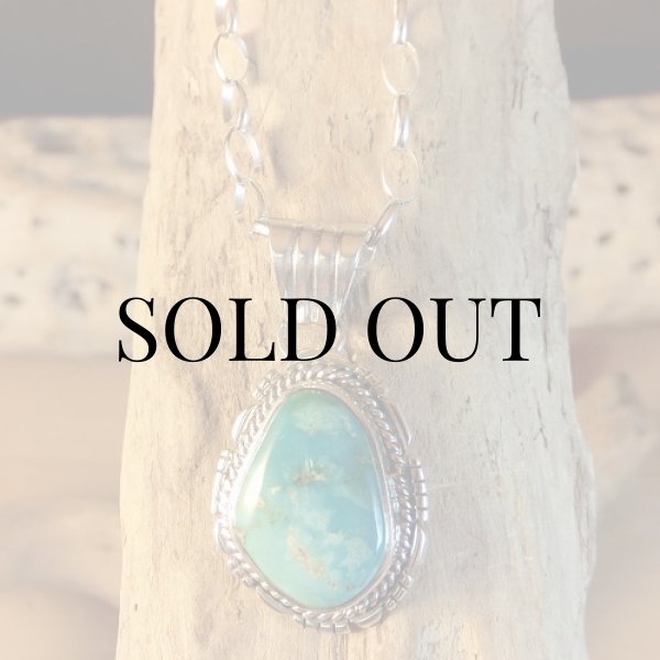 画像4: ナバホ族：サニーサイド ターコイズ ペンダント (4)