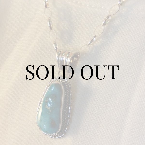 画像7: ナバホ族：サニーサイド ターコイズ ペンダント (7)