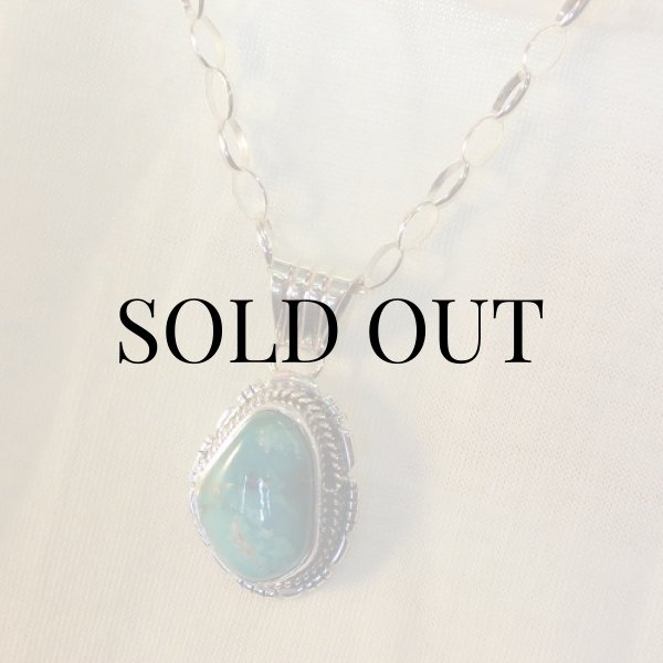 画像7: ナバホ族：サニーサイド ターコイズ ペンダント (7)