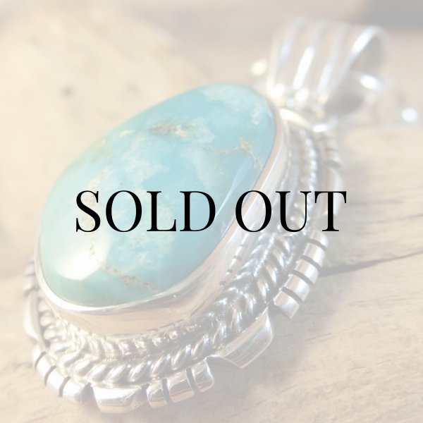 画像6: ナバホ族：サニーサイド ターコイズ ペンダント (6)