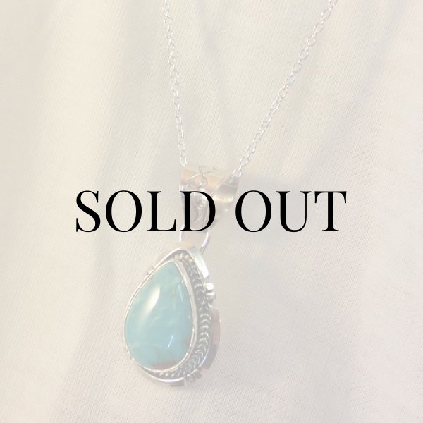 画像7: ナバホ族：パイロットマウンテン ターコイズ ペンダント (7)