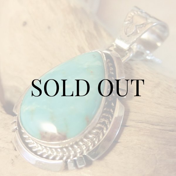 画像6: ナバホ族：パイロットマウンテン ターコイズ ペンダント (6)