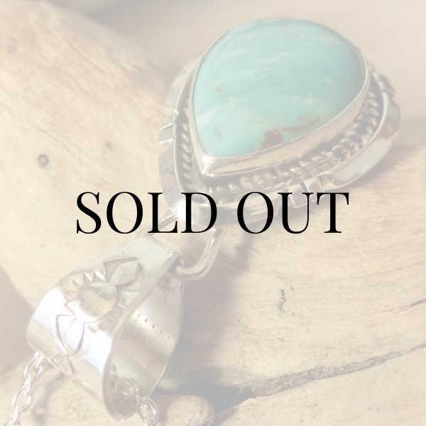 画像5: ナバホ族：パイロットマウンテン ターコイズ ペンダント (5)